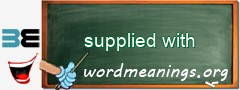 WordMeaning blackboard for supplied with